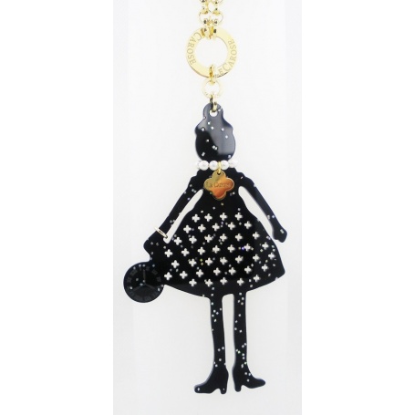 Die Carose Puppe Couture Halskette schwarz mit glitter