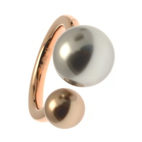 Ring woman Emporio Armani rose wine with pearls