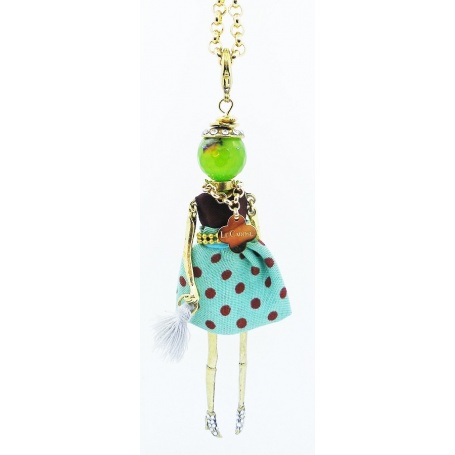 The Carose polka dot doll pendant necklace