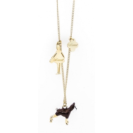 The Carose Dog with puppy and Doll necklace pendant
