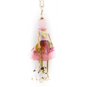 The necklace Carose My Pet with doll and dog pendant