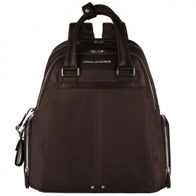 Piquadro Brown fabric backpack pockets Link-CA3445LK/TM