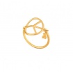Peace sign silver gold plated Vermeil ring Tous