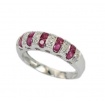 Bliss gold ring with diamonds and rubies - 3100700