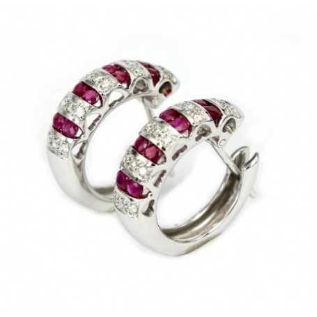 Bliss earrings in gold with diamonds and rubies-3,407,500