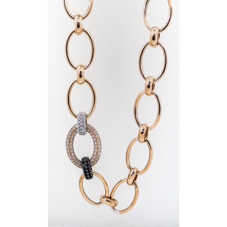 Rose zircon silver chain necklace Phidias-C661/R