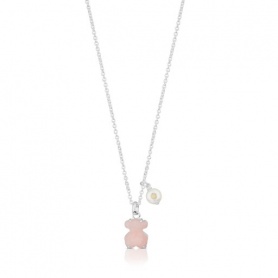 Tous necklace Silver Pink Opal bear Erma-613,634,530
