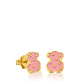 Studs with pink enamel-bear 612,633,610 Tous Face