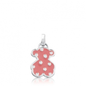 Polka dot pink enameled pendant Tous Bear Face-612,634,550