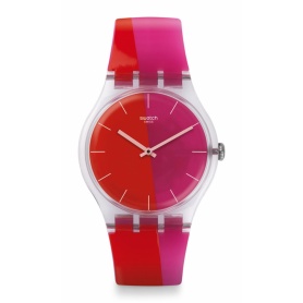Orologio Colors Lampoonia Swatch red & pink bicolor - SUOK117