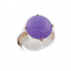 Jade gold ring Mimì Diamond lavendar and Les Lulu