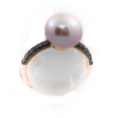 Purple ring rose gold, Pearl and Mimi Happy Sapphires
