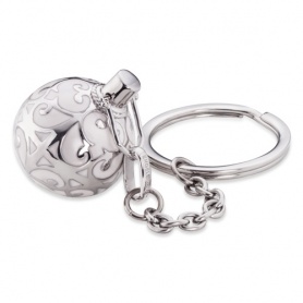 Engelsrufer key ring in sterling silver and white enamel-ERK-01