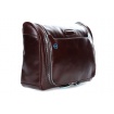 Large dark brown leather beauty Piquadro line Blue Square