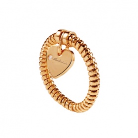 Minimal Pop heart pendant rose gold ring Salvini