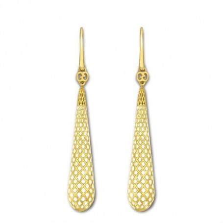 Gucci earrings yellow gold and white enamel Diamantissima