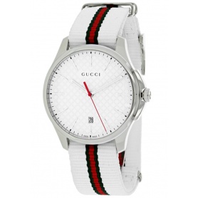 Gucci Uhr G-Timeless große schlanke weiß YA126322