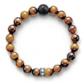 Thomas Sabo bracelet with Tiger eye beads and Obsidian