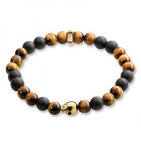 Thomas Sabo bracelet with Tiger eye beads and Obsidian