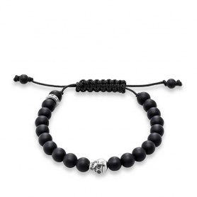 Thomas Sabo bracelet with obsidian and silver component spheres