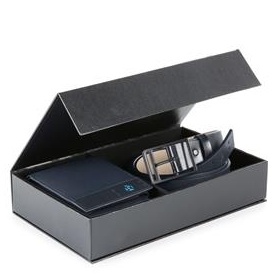 Gift box with belt and wallet Pulse-CUBOX07P15/BLU3