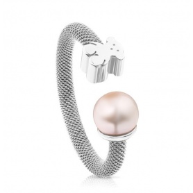 613105500 Tous bear Mesh and Pearl ring-