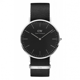 Daniel Wellington Cornwall Watch silver black 40mm