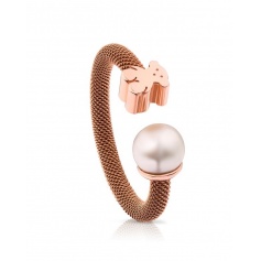 Maple rose and Pearl Mesh ring Tous Icon-613105520