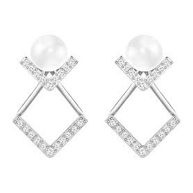 Swarovski earrings Pearl and pavé diamond Film-5219762