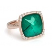 Giorgio Visconti ring in rose gold with green quartz and diamonds