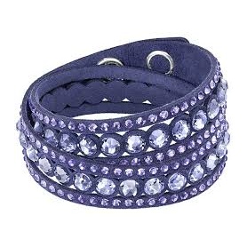 Swarovski purple Dot fabric-5201122 Slake Bracelet