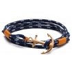 Blue Lanyard with gold anchor and Tom Hope bracelet-mustard