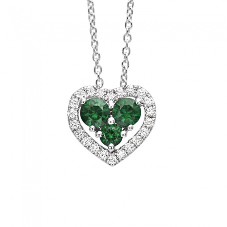 Infinite Bliss Love necklace with emeralds and diamonds