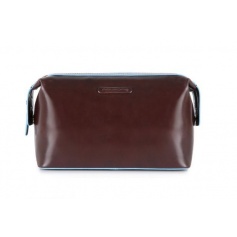 Dark brown leather beauty Piquadro line Blue Square
