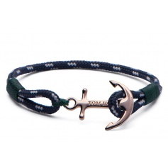 Tom Hope bracelet with anchor and blue and green-Med Green lanyard