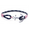 Tom Hope bracelet with pink and blue cord and Still-Coral Pink