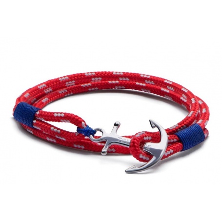 Tom Hope bracelet with anchor and Red Cord with three-Artic3