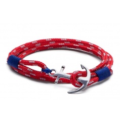 Tom Hope bracelet with anchor and Red Cord with three-Artic3