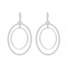 Circle Earrings Swarovski pendant Gilberte white-5279777