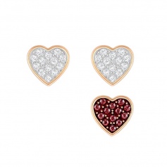 Swarovski Crystal Earrings Wishes hearts, red-5272369