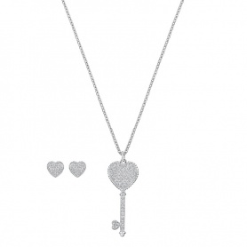 Swarovski necklace and Earring Set-key hearts 5345158 Engaged
