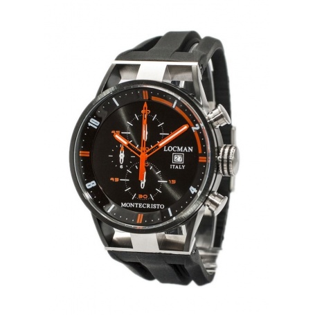 Locman Uhren Montecristo Crono Quarz schwarz und orange Ref. 510
