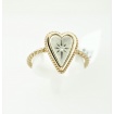 Eight great heart Jewelry in silver and gold ring with diamond
