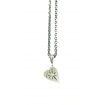 Small heart Jewelry in silver and diamond necklace Eight ice