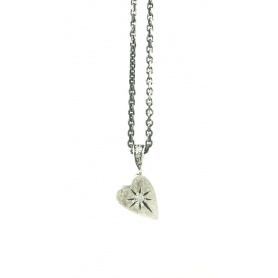 Small heart Jewelry in silver and diamond necklace Eight ice