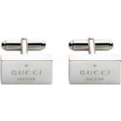 Gemelli rettangolari Gucci Trademark in argento - YBE01109900100U