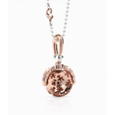 Baby Rattle silver Rose necklace Suonamore SNM007 Le-