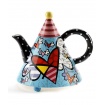Romero Britto ceramic teapot decorated great Flying Heart-334410