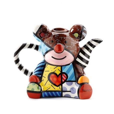 Romero Britto ceramic teapot decorated-Great Bear Bear 334411
