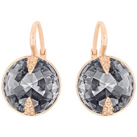 Rose gold-plated Crystal Earrings Swarovski Globe gray-5276285